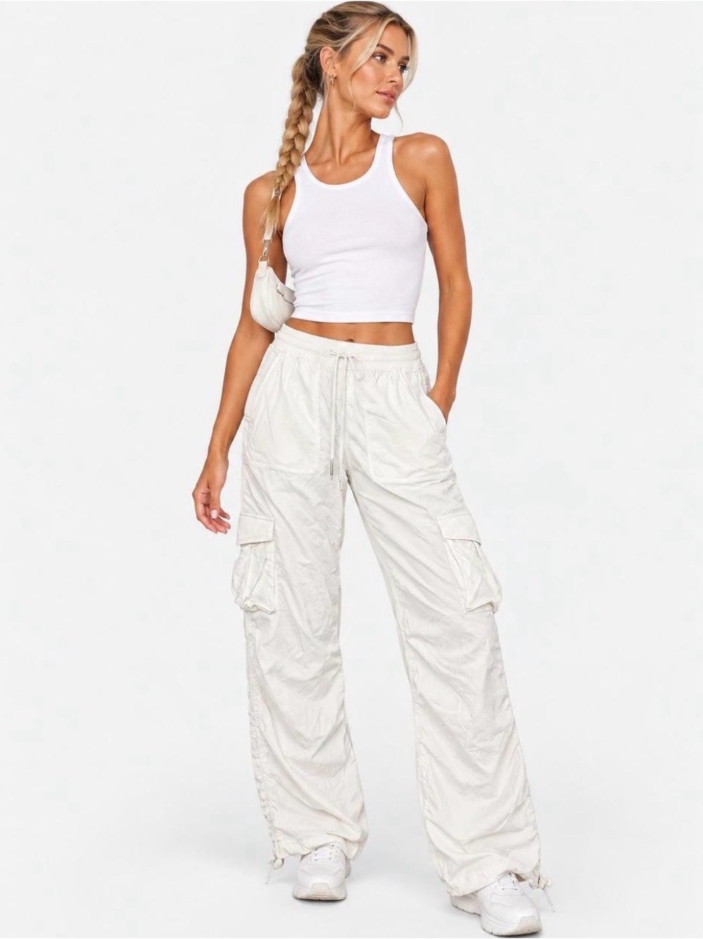 Lululemon Dance Studio Relaxed-Fit Mid-Rise Cargo Pant white size Large NWOT